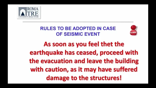 5  Rules to be adopted in the event of a earthquake UK